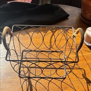 Farmhouse Style Wire Basket with Rope Handles